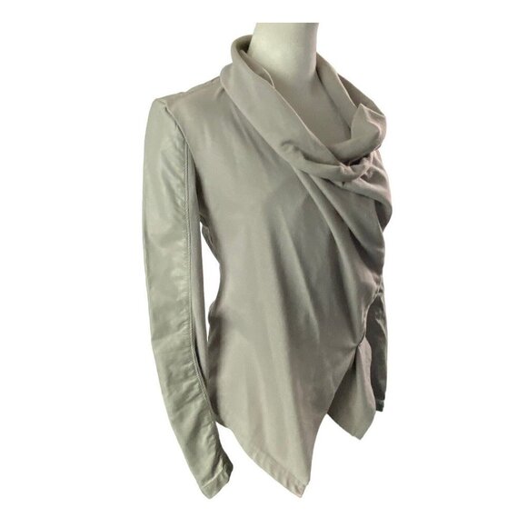 BLANK NYC Private Practice Faux Leather Moto Jacket Asymmetric Gray XS 4-2 - Picture 5 of 16